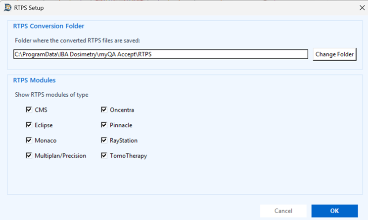 RTPS Setup View Screen